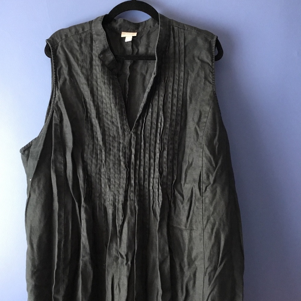 J. Jill Linen Maxi Dress Pintuck#6